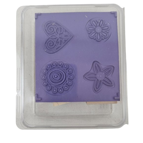 Stampin Up Polka Dot Punches Set Rubber Stamps Wood Mount Scrapbooking Craft - Picture 5 of 7